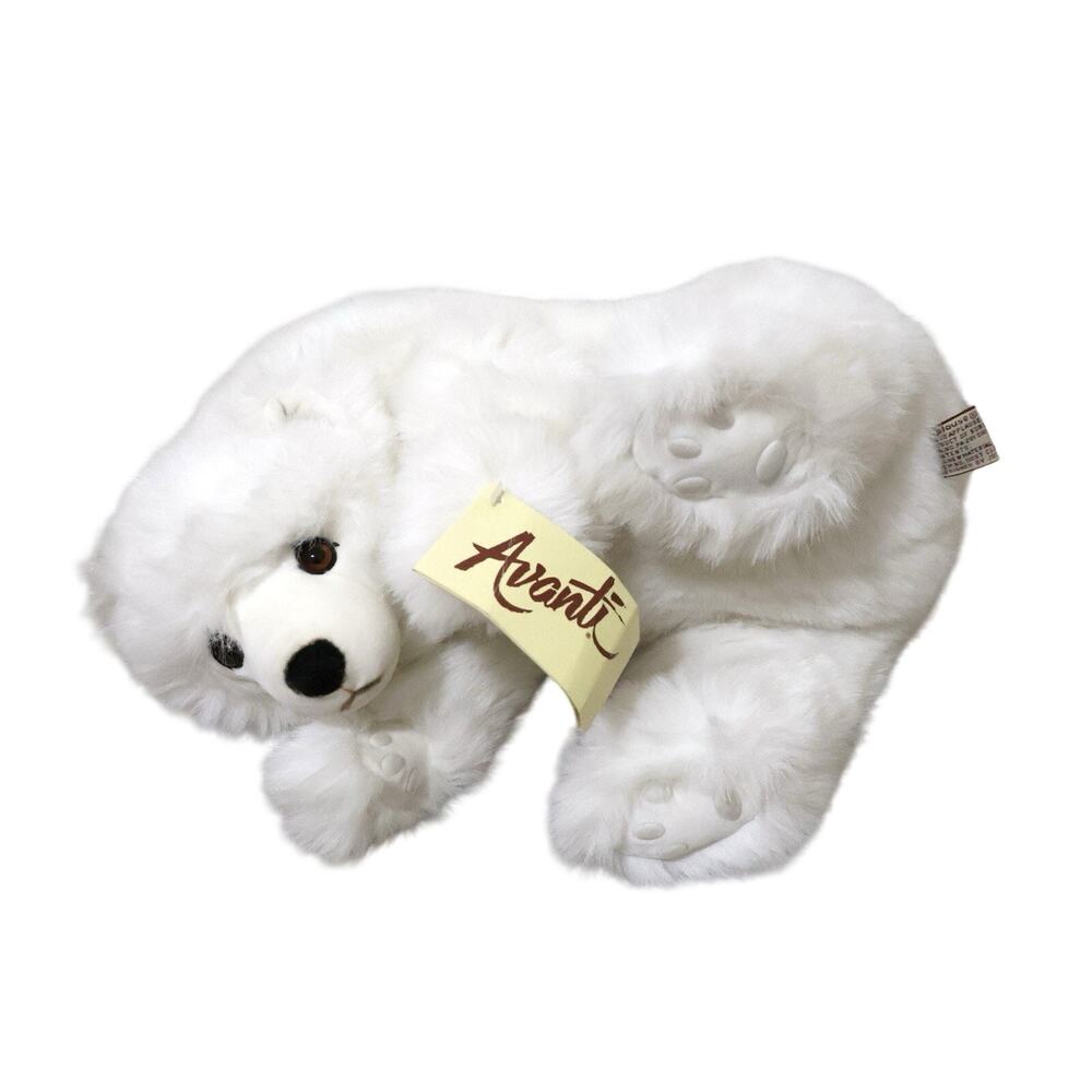 Deadstock Vintage Avanti White Polar Bear Soft Plush Stuffed Animal 80s RARE